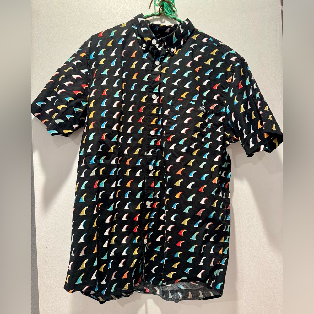 Men's Black Patterned Casual Shirt